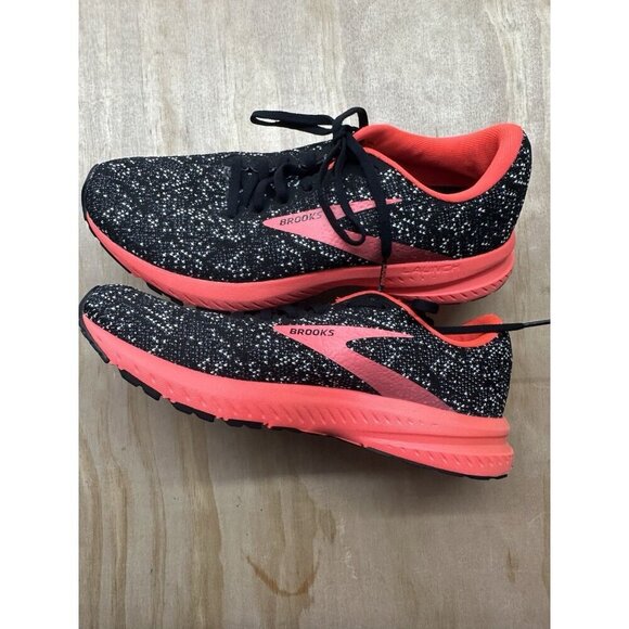 Brooks Launch 7 Women 11.5 Shoes Road Running Neutral Trainer Comfy Black Orange - Picture 2 of 5